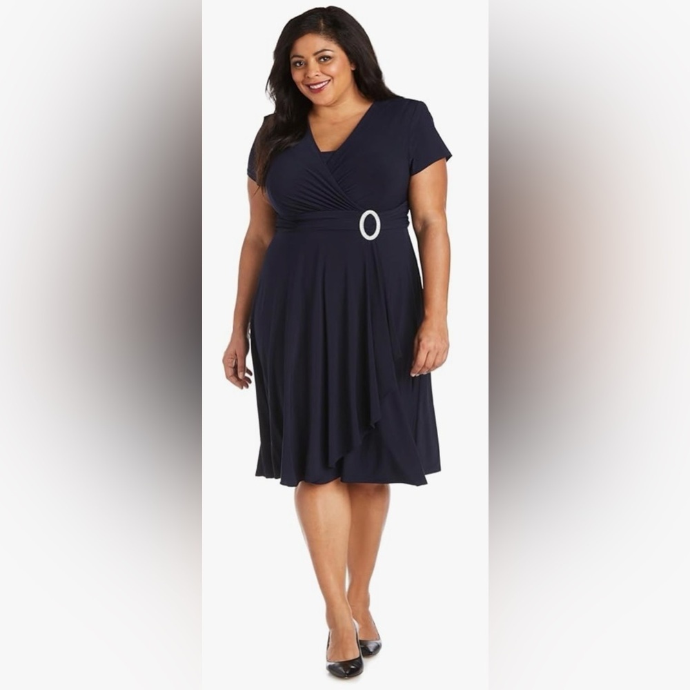 R&M Richards Women's Plus-Size One-Piece Ring Dress Plus (00012)